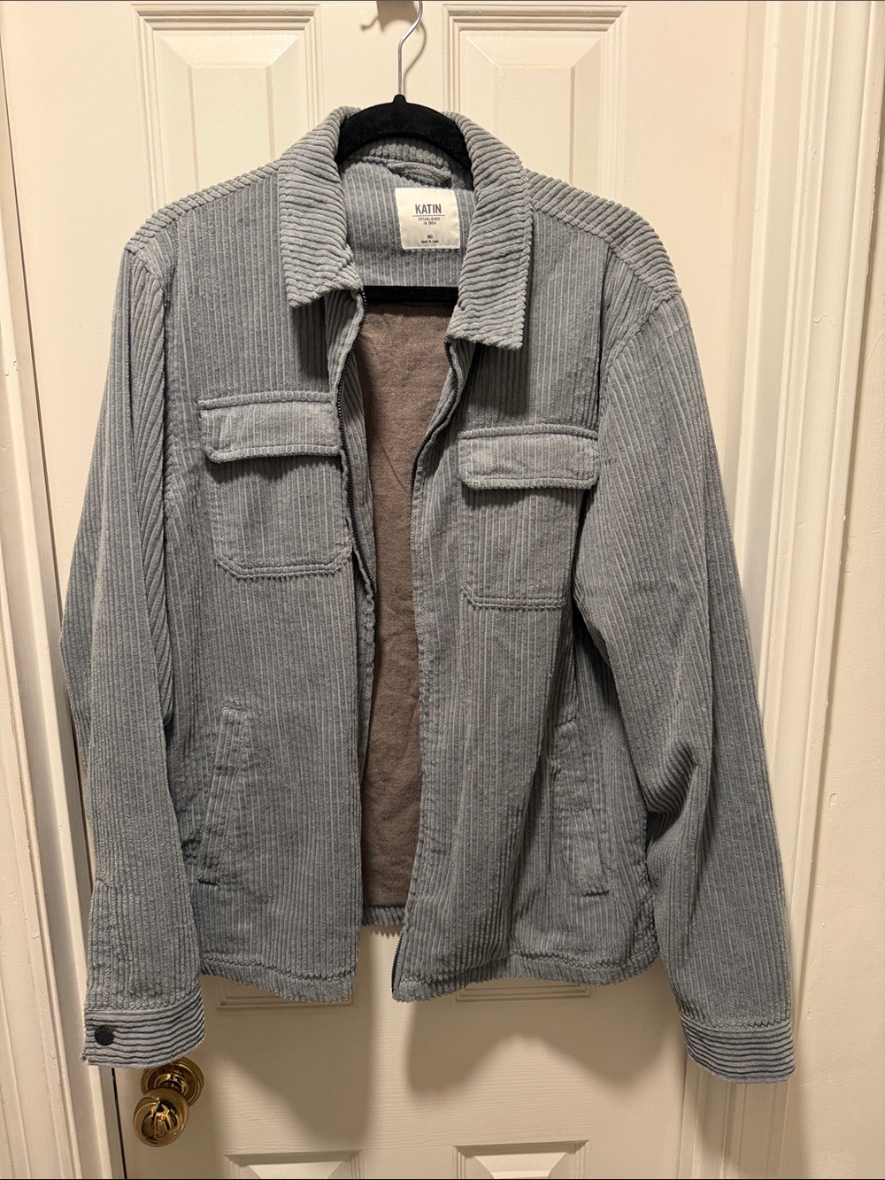 Katin Men's Light Gray Corduroy Shirt Jacket